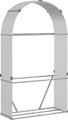 Obrázek produktu pro vidaXL Přístřešek na palivové dřevo stříbrný 120x45x210 cm Pozinkovaná ocel
