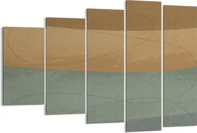 Produktbild von Bild auf Leinwand - Leinwandbild - 5 Teile - Abstraktion Gold Grün - 150x100cm - Wand Bild - Wanddeko - Wandbilder - Leinwanddruck - Bilder - Wanddekoration - Leinwand bilder - EG150x100-4213