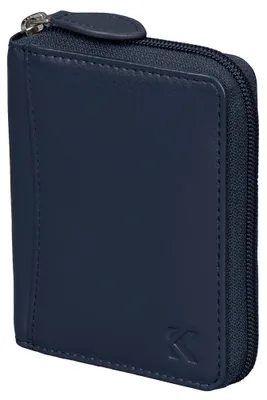 Produktbild von Leder Geldbörse Herren Portemonnaie RFID Hochformat Geldbeutel Echtleder (9908) Blau