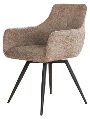 Obrázok produktu pre FURNLUX Jedálenská stolička Boucle Béžová a čierna 58 cm / Hlavná farba: Béžová / Rozmery: 58 x 83 x 59 cm