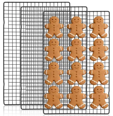 Imagen del producto de Juego de 3 rejillas de acero inoxidable para hornear y asar