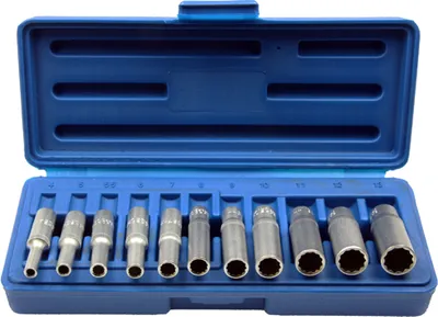 Produktbild von Lange 12-kant VIELZAHN Steckschlüsseleinsätze Stecknuss  1/4" 4-13 mm 11-tlg.
