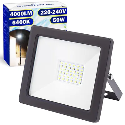 LED-Strahler 50W 4000lm 6400K IP65 schwarz 3er-Pack