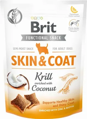 Zdjęcie produktu dla Brit Dog Skin & Coat Krill, Przekąski, Pies, Dorosły, Krill, Kokos, 150 g