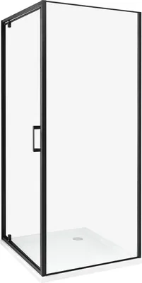 Zdjęcie produktu dla BELIANI Kabina prysznicowa czarna szkło hartowane aluminium pojedyncze drzwi 80 x 80 x 185 cm nowoczesny design