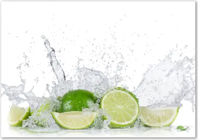 Produktbild von Tulup® Glas-Bild - 100 x 70 - Wandbild aus Glas - Wandkunst - Wandbild hinter gehärtetem Sicherheitsglas - Essen & Getränke - Limetten Wasser - Grün