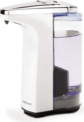 Produktbild von simplehuman Sensorspender mit Seifenprobe, weiß - 237ml - 4,7x4,7x41,5 cm; ST1018