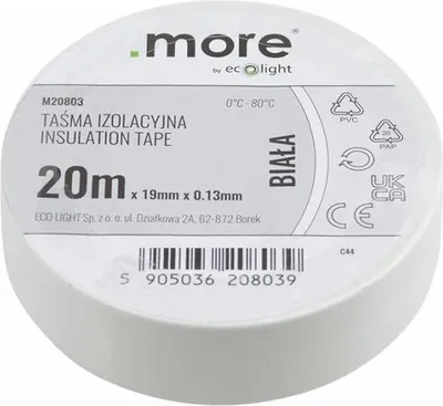 Obrázok produktu pre Izolačná páska 19 mm x 0,13 mm BIELA 20 m