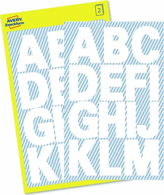 Produktbild von Avery Zweckform 3786, Buchstaben-Etiketten, 85 x 160 mm, 28 Sticker / 2 Bögen, Weiß