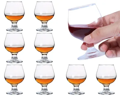 Immagine prodotto di Set di 8 bicchieri da Cognac, capacità 100 ml / 10 cl, bicchieri trasparenti per shot
