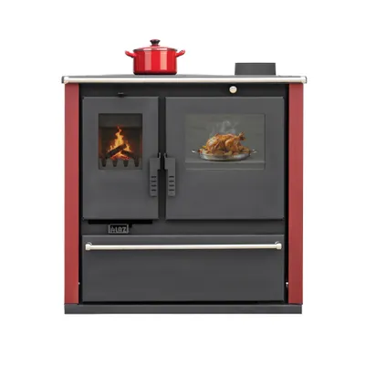 Produktbild von Kaminofen ALAZ GP8M-PLUS INOX  Burgunderott 8 kW, Kaminofen mit Backfach, Kamin Heizofen Dauerbrandofen Holzofen, Кaminholz Hüttenofen, Кaminfeuer