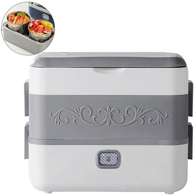 Produktbild von Elektrische Lunchbox, 2,4L 200W Elektrische Lunchbox, 220V Thermobehälter,Beheizbare Speisenwärmer,thermo lunchbox mit Gabel Löffel,255x130x205 mm
