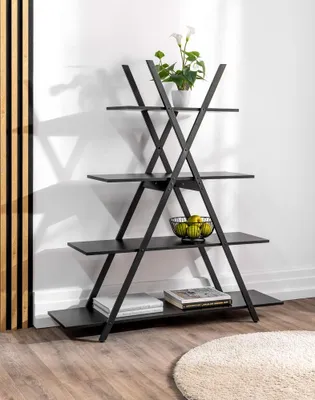 Produktbild von Standregal, 4 Ebenen, ca. 120 x 33 x 135 cm - Schwarz