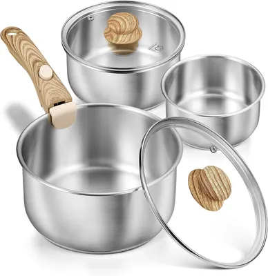 Produktbild von KOCH SYSTEME CS 6-teiliges Stielkasserollen-Set, 1,4 l, 2 l, 2,8 l, Edelstahl
