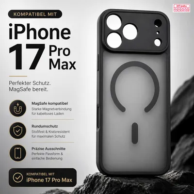 Produktbild von Case kompatibel mit iPhone 17 Pro Max MagSafe TPU Magnet Robust Kamera Schutz