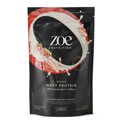 Produktbild von zoe Whey Protein, 454 g - Strawberry Milkshake