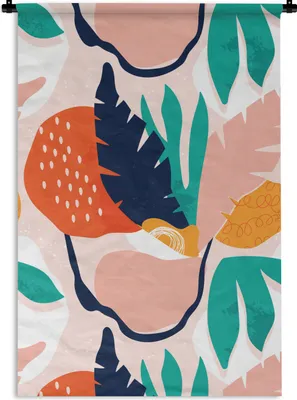 Produktbild von MuchoWow® Wandteppich Wandbehang Dschungel - Blätter - Muster 60x90 cm Tapisserie Dekoration Wandtuch - Foto-Teppich - Abwaschbar