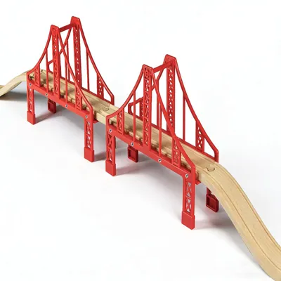 Holz-Hängebrücke, 25-teilig, kompatibel mit Holzeisenbahnen, ab 3 Jahren
