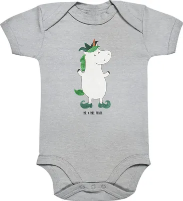 Produktbild von Mr. & Mrs. Panda babykleidung body Einhorn Joker 12. - 18. Monat - Heather Grey - Geschenk, Kurzarmbody, Babystrampler, Unicorn, Strampler Baby, Babybody, Einhörner