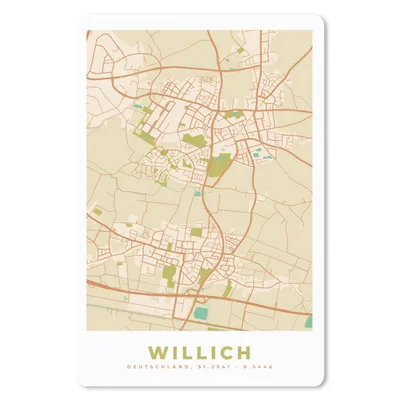 Produktbild von MuchoWow® Mauspad Mousepad Willich - Karte - Vintage - Stadtplan - Karte 40x60 cm - Mousepads - Maus Mat - Pad - Mausunterlage - Schreibtisch Accesoire