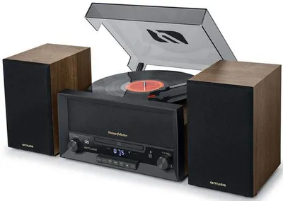 Produktbild von Muse MT-120 MB, Heim-Audio-Midisystem, Manuell, Schwarz, Transparent, Holz, 33,45,78 RPM, 45 RPM, FM