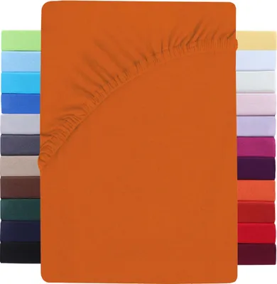 Produktbild von Jersey Spannbettlaken Wasserbett Boxspringbett 180-200x220cm Terrakotta