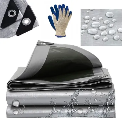 Produktbild von Ekspand | Plane 2x3 m - Silber-Schwarz - Wetterfest - Robust und Marmorbeständig