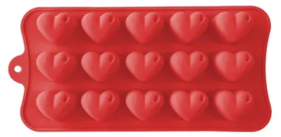Herzförmige Silikon-Backform, 29 x 17 cm, rot, 1 Stück, BPA-frei