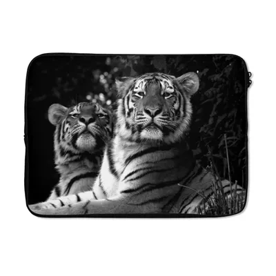 Produktbild von MuchoWow® Laptop Hülle 14 ZollTiger - Tiere - Schwarz - Weiß Laptoptasche - Laptoptasche - Stoßsicher - Schutzhaube