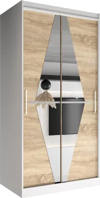 Produktbild von Kleiderschrank, Schiebetürenschrank Schlafzimmer, Schrank mit Spiegel BOLIWIA 100 cm