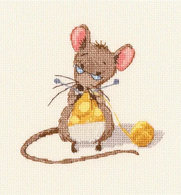 Immagine prodotto di RTO Set per punto croce "Knitting cheese" M800, schema contato, 10x10 cm