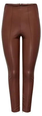 Produktbild von ONLY Women's ONLPIPS Faux Leather OTW Leggings, Cherry Mahogany, XS