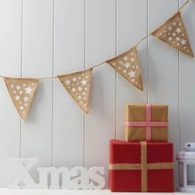 Produktbild von Vintage Weihnacht Jute Wimpelkette 2,25m