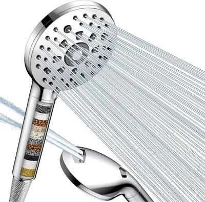 Produktbild von Duschkopf mit Filter 15 Filtration 7 Strahlarten Silver
