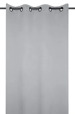 Verdunkelungsvorhang, Polyester, Grau, 250 x 135 cm