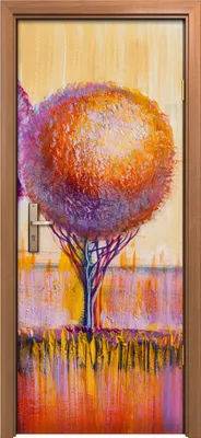 Produktbild von Türposter 80x200 cm Türaufkleber Türtapete Türfolie Klebefolie Bäume künstlerisch Natur Landschaft