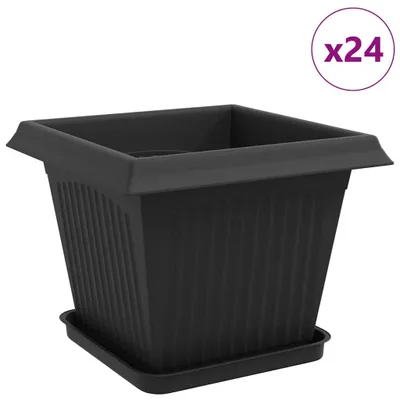 Produktbild von Eleganten-Stil Blumentöpfe 24 pcs - Pflanzkübel - Schwarz 33x33x26 cm Kunststoff - Blumentöpfe - Möbel26