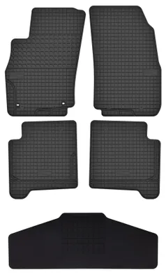 Productafbeelding van Rubberen automatten + tunnelmat voor Fiat Punto 12' 2012-2018 (hatchback) – 5-delig, zwart, op maat – Wielganizator SolidTread