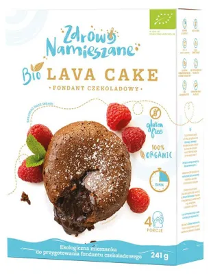 MIESZANKA NA FONDANT CZEKOLADOWY (LAVA CAKE) BEZGLUTENOWA BIO 241 g - ZDROWO NAMIESZANE