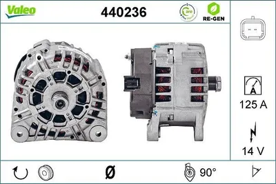 Image de Alternateur 14 V 125 A Ø 54 mm VALEO pour, entre autres, NISSAN KUBISTAR