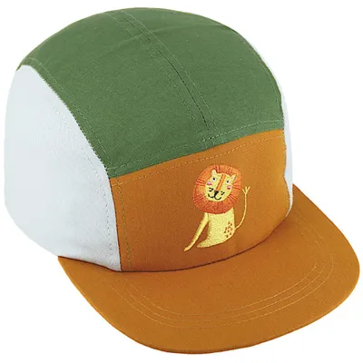 Fiebig Bunte Kinder Baseball-Cap mit Krokodil-Stick in braun