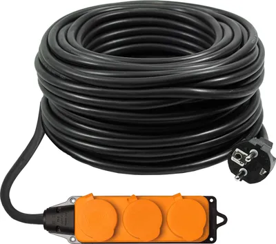 Produktbild von 10m Verlängerungskabel Außen IP44 Verlangerung 3x1,5 Stromkabel Stecker Schuko 3-fach Steckdosenleiste