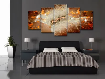 Produktbild von Akustikbild Love Kuss 200x100 cm Bilder Akustikschaum Hochleistungsschallabsorber Schallschutz Leinwand 5 tlg Wandbild Raumakustik Schalldämmung h-B-0050-b-m