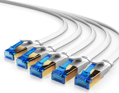 Produktbild von Primewire LAN-Kabel, CAT.8, RJ-45 (Ethernet) (25 cm), Patchkabel flach CAT 8, Gigabit Flachband Netzwerkkabel 40 Gbit/s - 0,25m