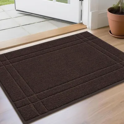 Obrázok produktu pre Podlahová rohož do interiéru, protišmyková, umývateľná, 50 x 80 cm, hnedá, polyester