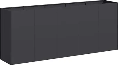 Image de vidaXL Bac à plantes noir 200x40x80 cm Acier laminé à froid