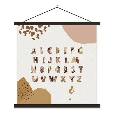 Produktbild von MuchoWow® Textilposter Sprichwörter - Zitate - Alphabet - Kinder - Baby - Jungen - Mädchen 40x40 cm mit schwarzem Rahmen - Fotos