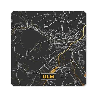 Produktbild von MuchoWow® Mauspad Mousepad Ulm - Gold - Stadtplan - Karte - Deutschland 20x20 cm - Mousepads - Maus Mat - Pad - Mausunterlage - Desk Mat - Bureauartikeln