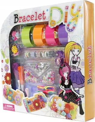 Produktbild von XXL DIY Armband Set für Mädchen - Schmuck selber basteln mit Perlen & Bändern