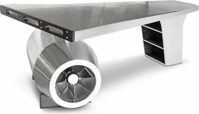 Obrázek produktu pro Casa Padrino Vintage Aviator Desk Silver 230 x 120 x v. 80 cm - hliníkový kancelářský stůl v designu letadel - hliníkový kancelářský nábytek v designu letadel
